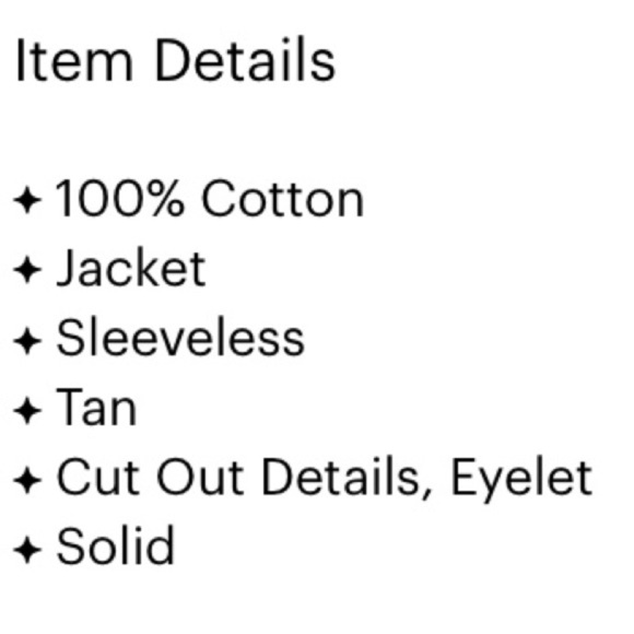 NWT ANTHROPOLOGIE Elizabeth Gillet Cotton Vest - Picture 4 of 7